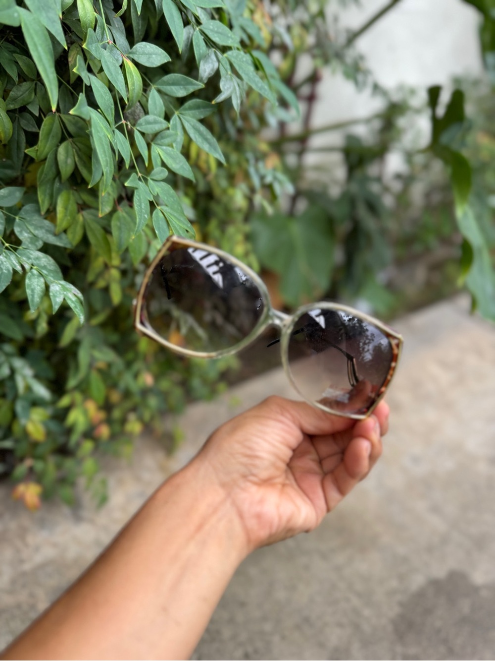 Vtg Women's Oversized Gradient Sunglasses in Tortoiseshell Brown